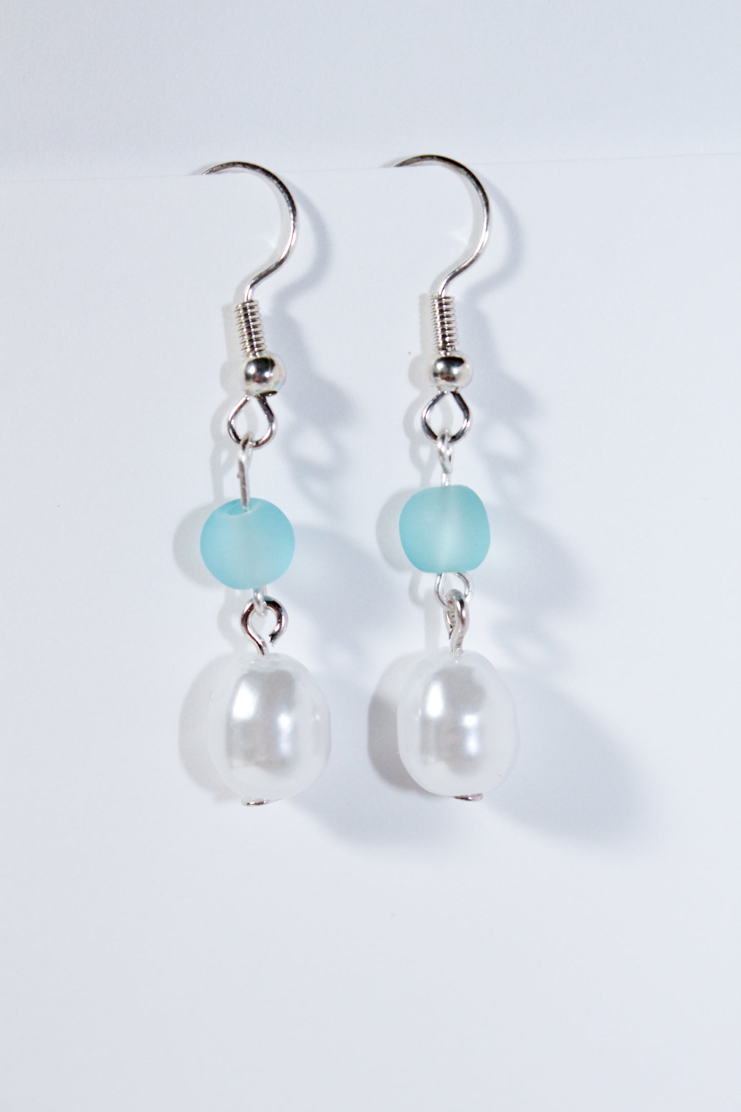Frosted Ocean Pearl Drop Earrings