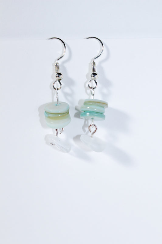 Sea-foam Stack Drop Earrings