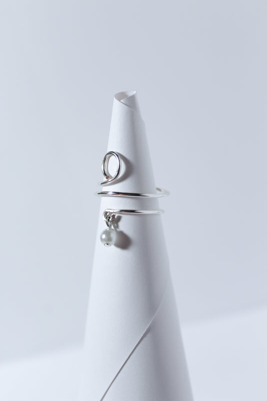 Silver Shores Pearl Drop Ring