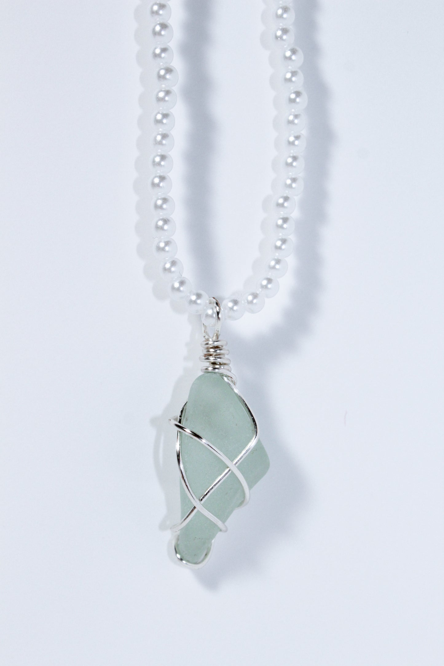 Sea-foam & Frost Sea Glass Necklace