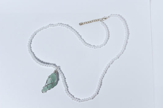 Sea-foam & Frost Sea Glass Necklace